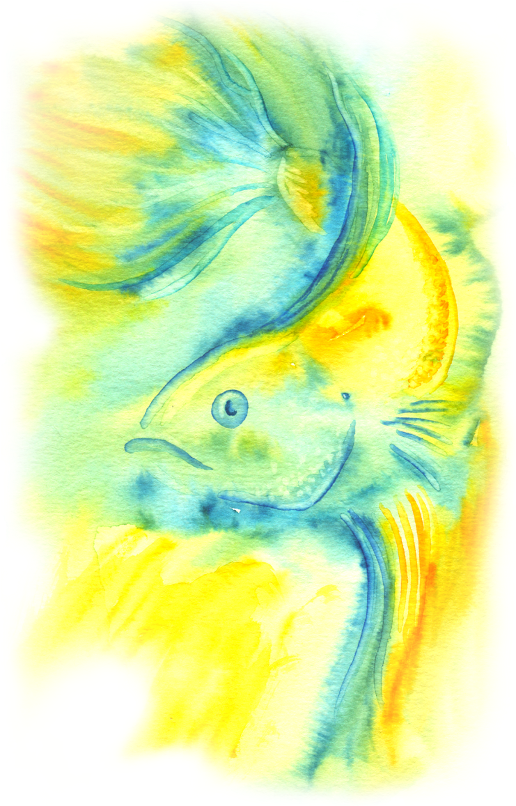 Clipart Download Fish Artwork Nicole Hanusek - Watercolor Painting (786x1200), Png Download
