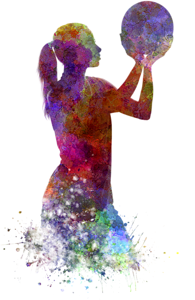 Bleed Area May Not Be Visible - Watercolor Basketball Player (560x700), Png Download
