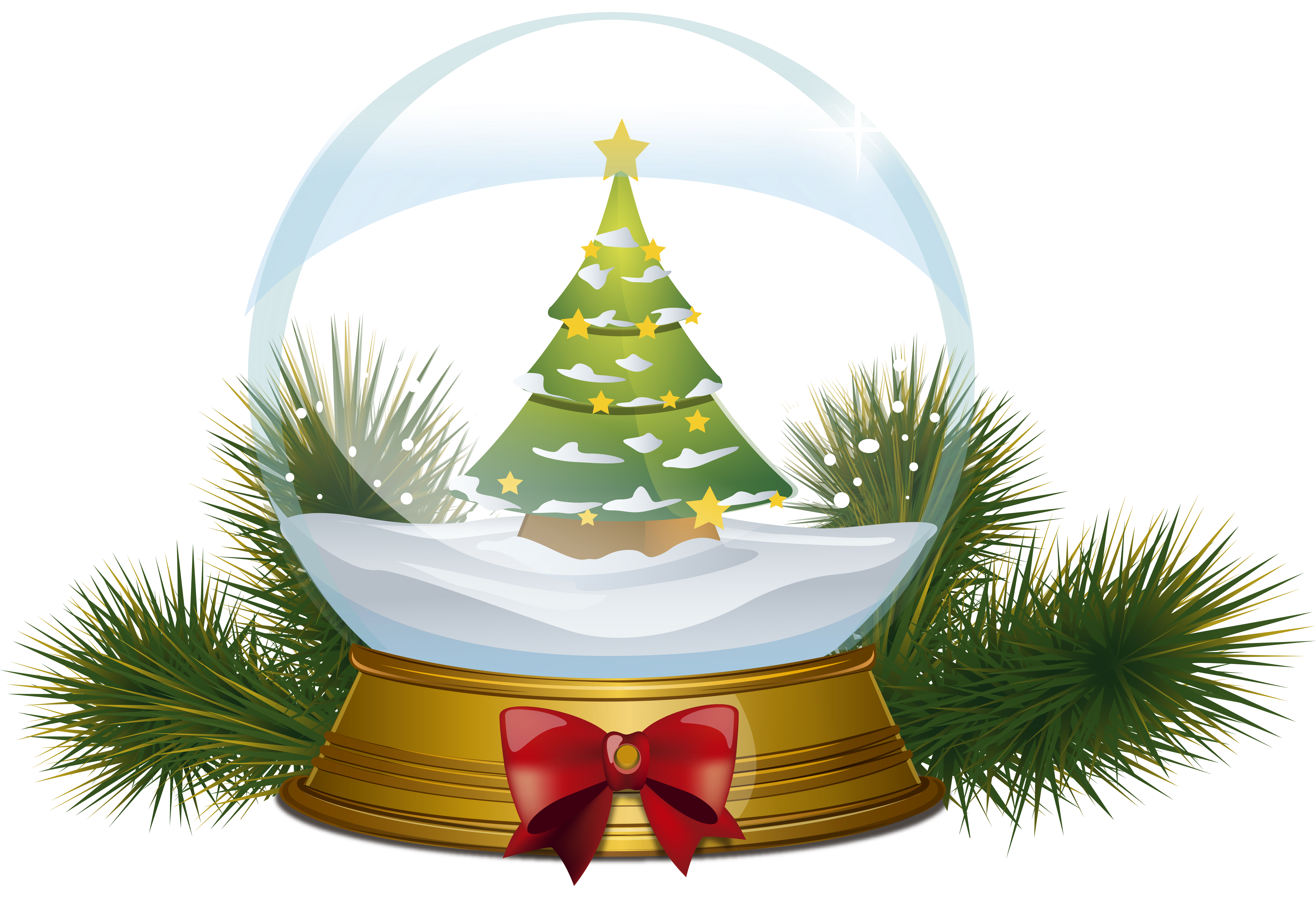 Christmas Tree Snowglobe Png Clipart Image - Christmas Snow Globe Png (6072x4310), Png Download