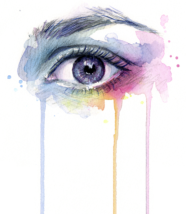 Dripping Drawing Eye - Eye Painting (600x690), Png Download