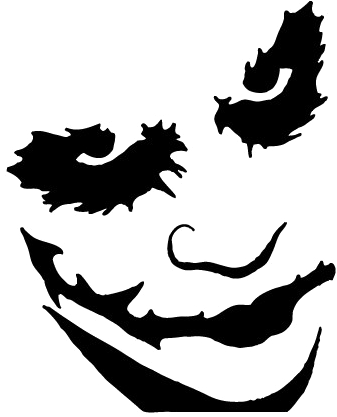 Batman Joker Png Pic - Joker Black And White Png (612x459), Png Download