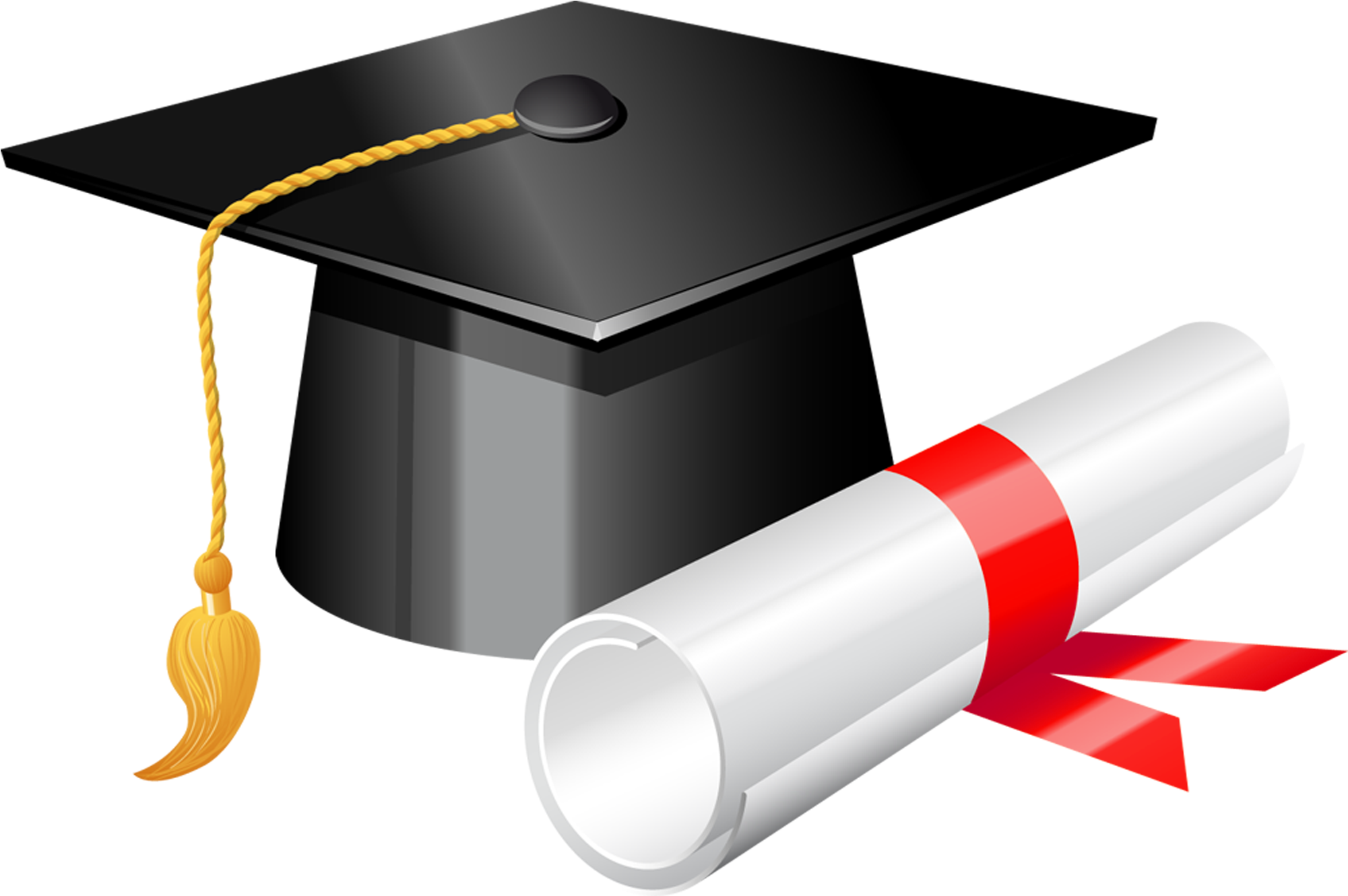 Graduation Cap With Diploma Png Clipart - Graduation Cap And Diploma Png (2048x1362), Png Download