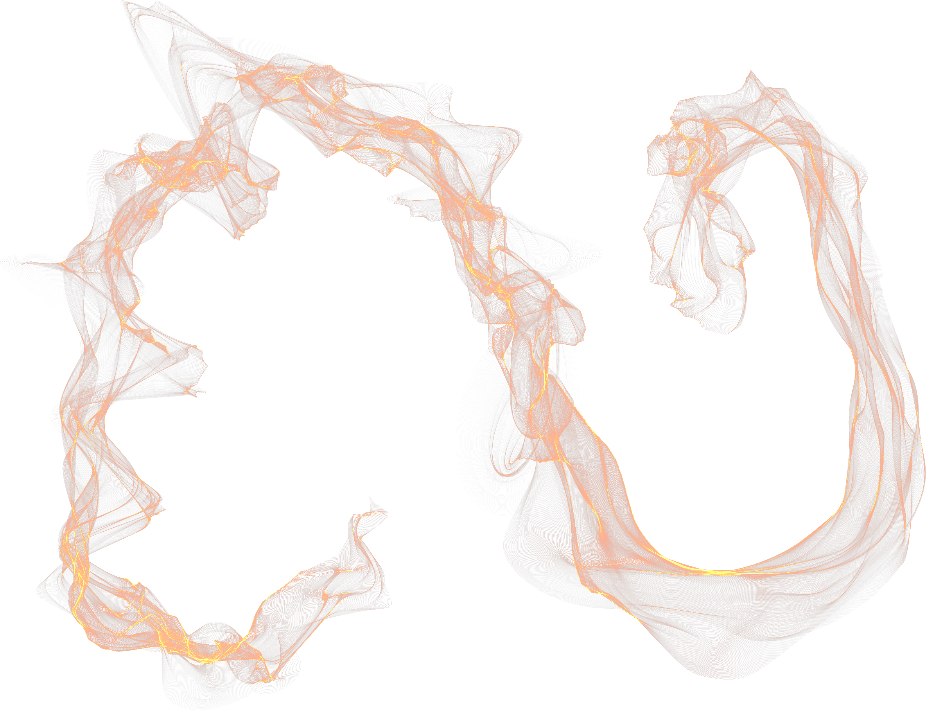 Orange Smoke Effect - Gold Smoke No Background (3000x3000), Png Download