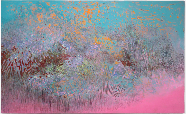 Wild Fire, 2014, Acrylic On Panel, 48 X 77 Inches - Acrylic Paint (1000x470), Png Download