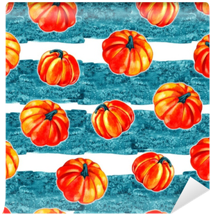 Artistic Seamless Halloween Pattern Design - Watercolor Pumpkin Background (400x400), Png Download