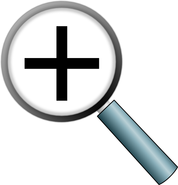 Magnifying Glass With Plus Sign (576x599), Png Download
