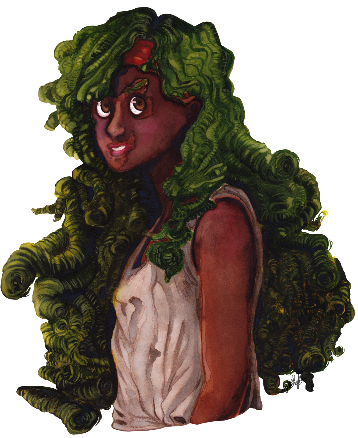 Experimenting Dye Ink On Bristol Paper - Bust (1280x1628), Png Download