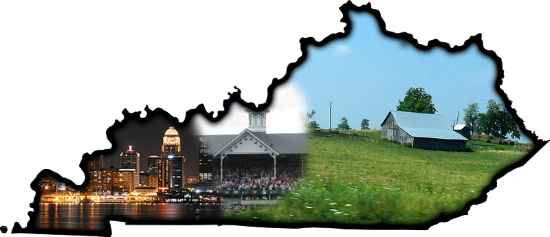 Ky With Hp Background - Clarksville View Of Louisville Skyline (800x345), Png Download