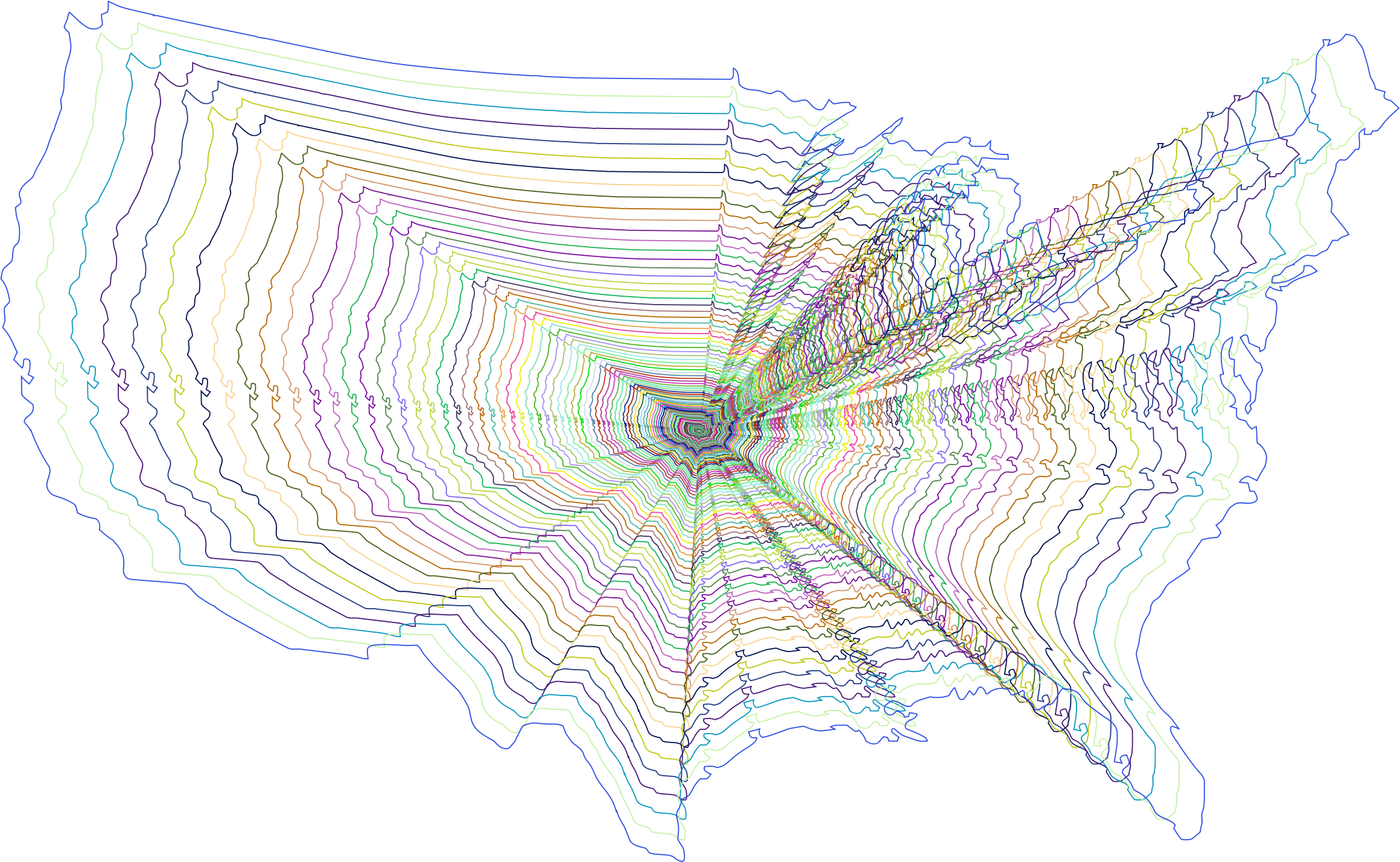 This Free Icons Png Design Of Prismatic Us Map Outline (2320x1429), Png Download