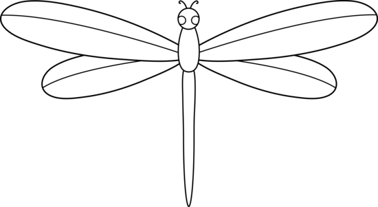 Dragonfly - Dragon Fly Clip Art Black And White (550x301), Png Download