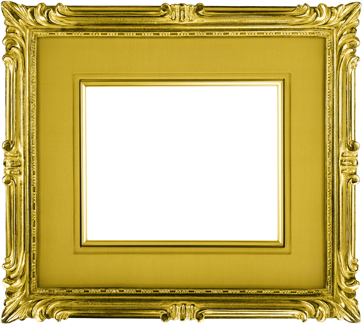 Gold Frame Landscape - Transparent Gold Picture Frame (1280x1128), Png Download