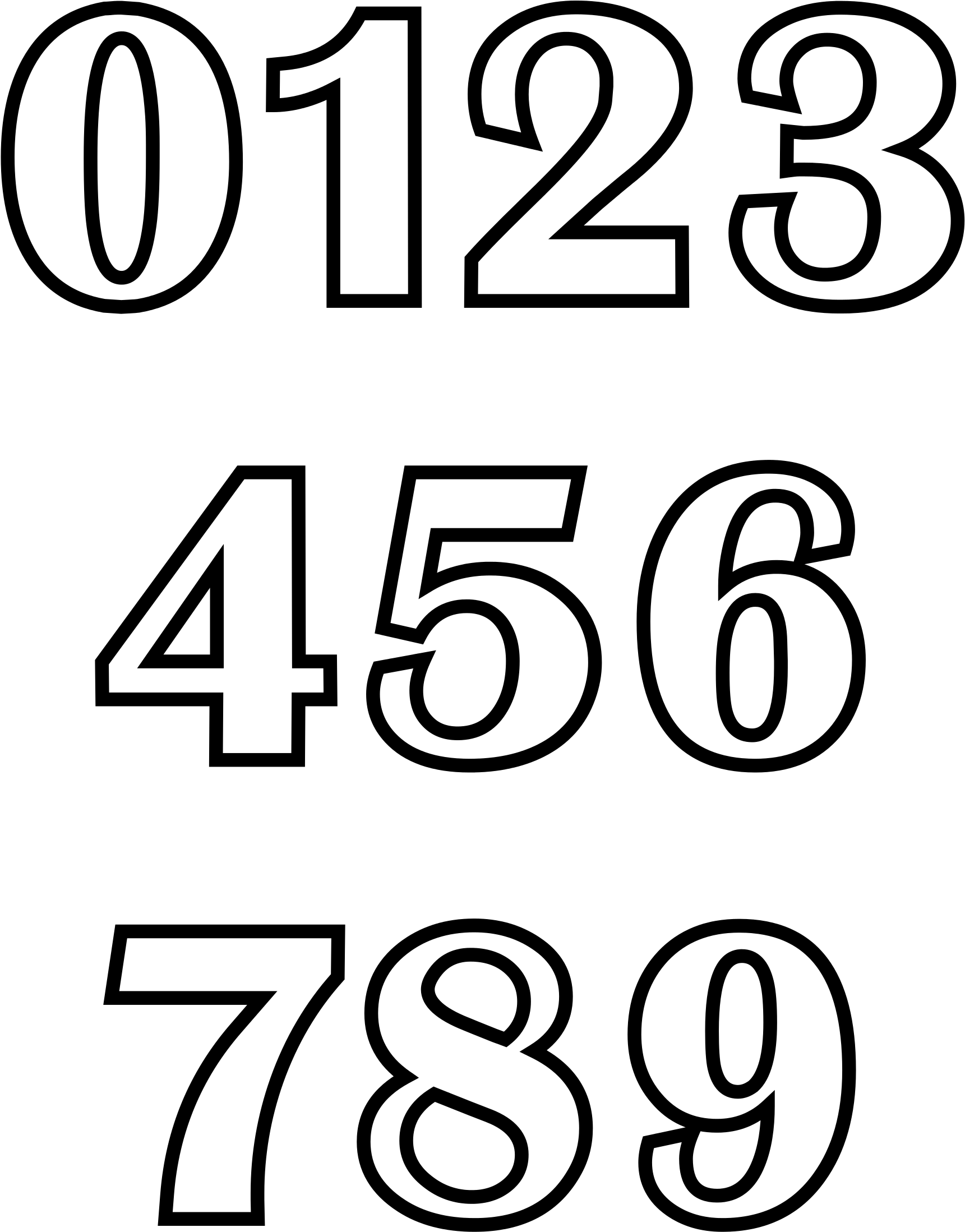 Open - Coloring Book Numbers (2000x2588), Png Download