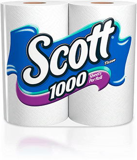 Scott 1000 Scott 1000 Sheet Count Toilet Paper - Scott Regular Roll 1 Ply White-9pk (370x370), Png Download