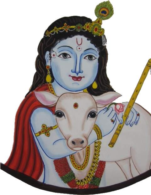 In Bhagavad Gita, Lord Krishna Says To Perform The - Lord Krishna Cow With Calf (480x640), Png Download