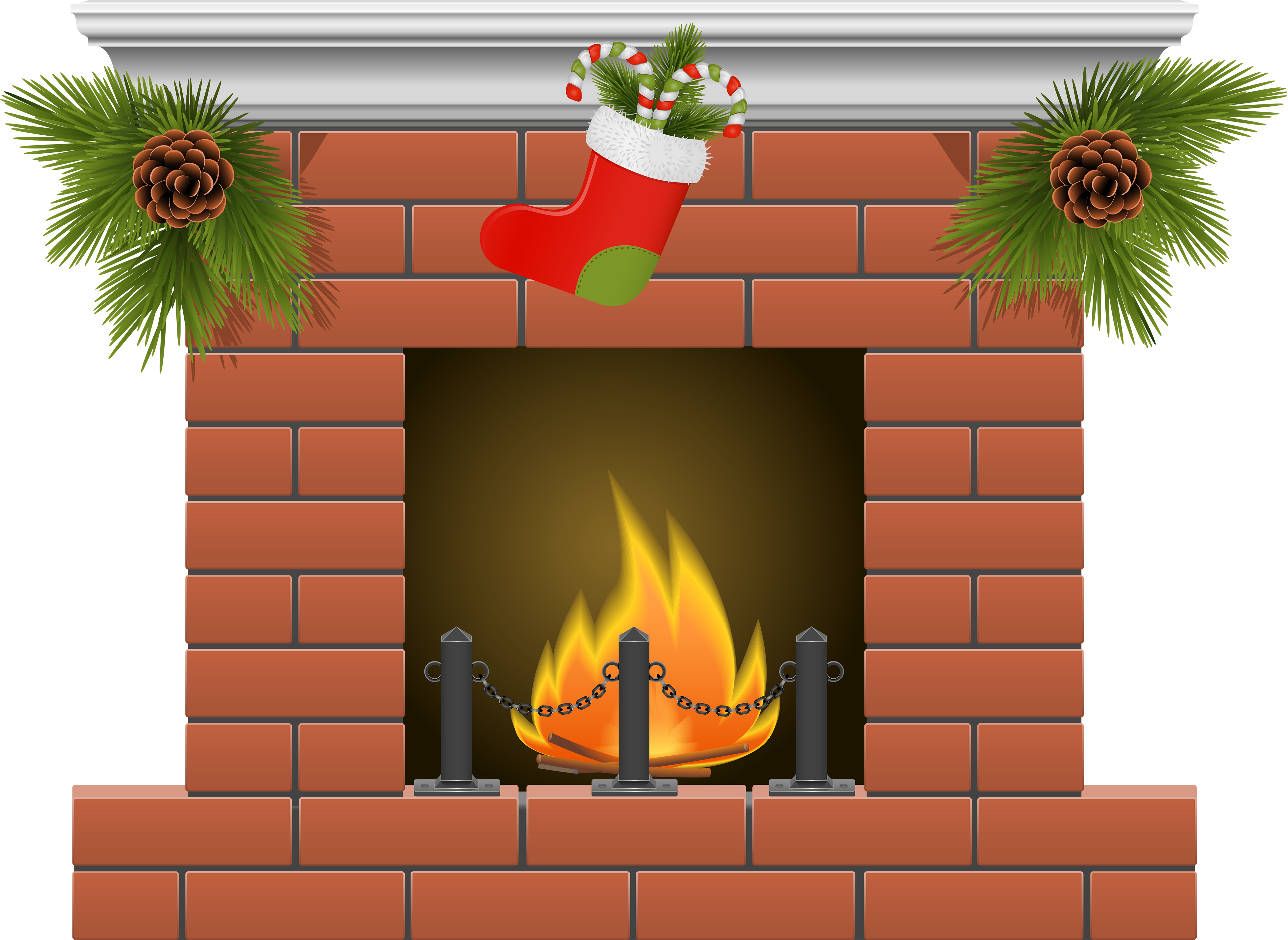 Transparent Fireplace Cliparts - Fireplace Clipart (4000x2919), Png Download