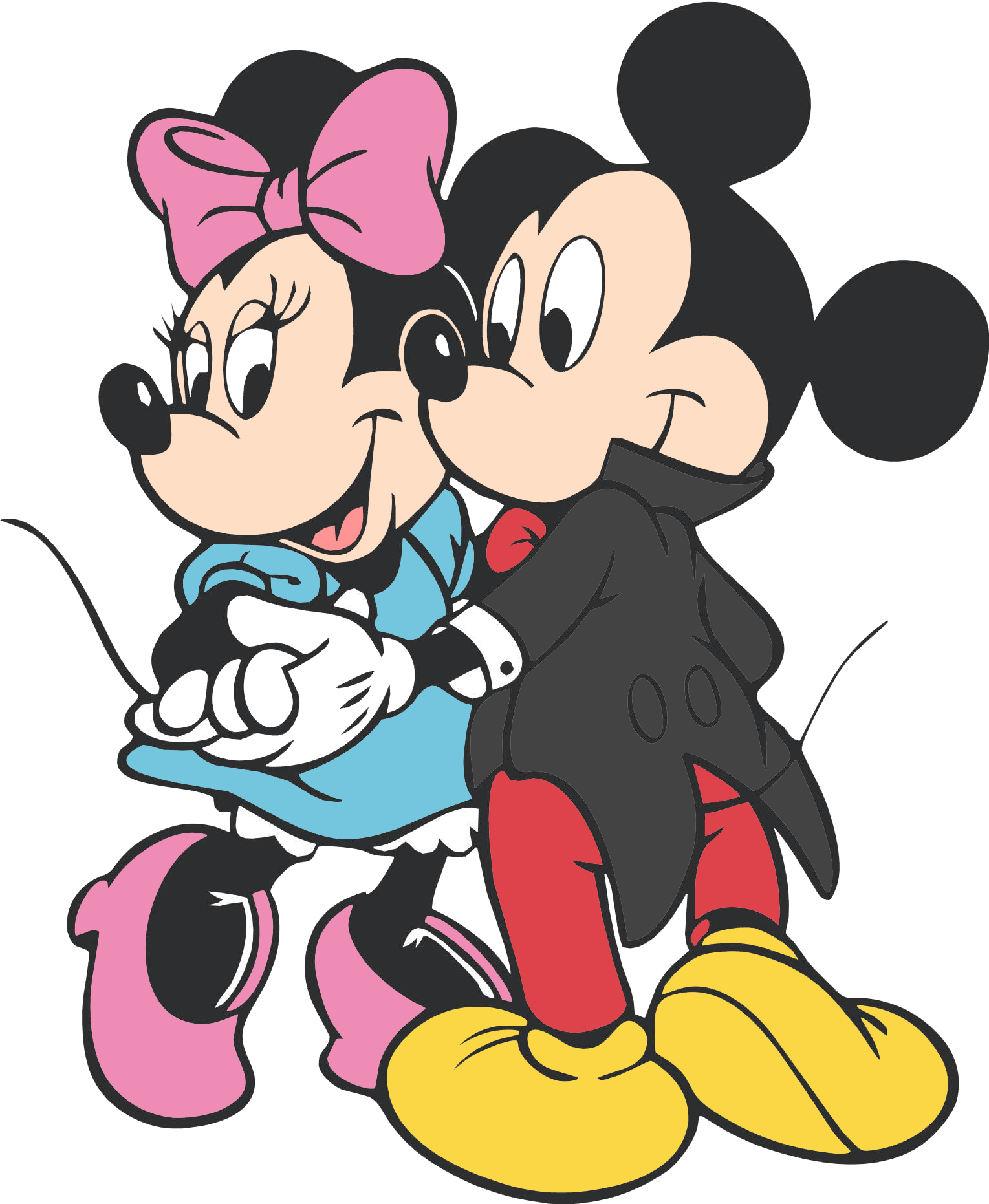 Mickey And Minnie Mouse Clipart - Mickey And Minnie Mouse Png (1529x1862), Png Download