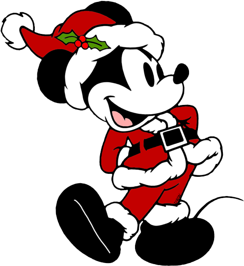 Mickey Mouse Christmas Clip Art 2 - Disney Mickey Mouse Santa Costume Christmas Holiday (504x547), Png Download