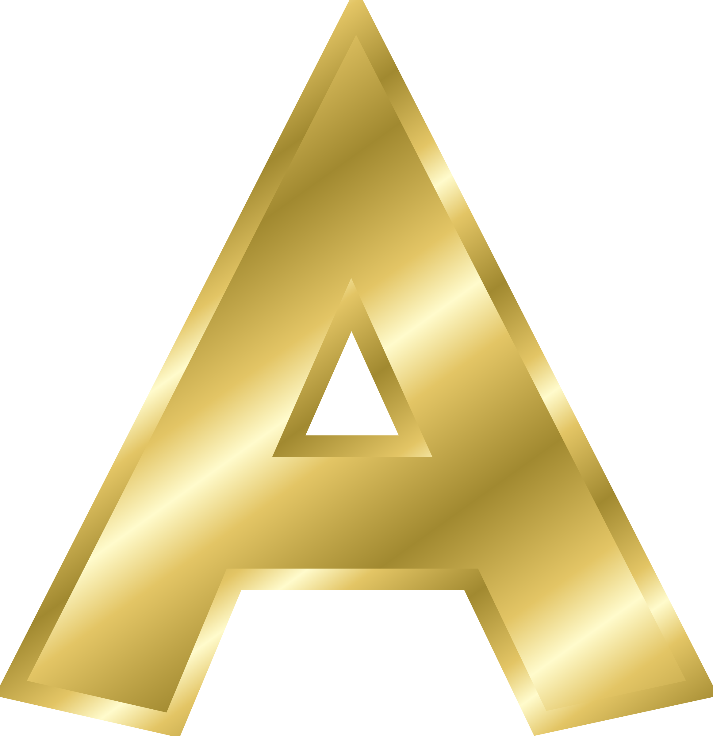 Gold Png Image - Letter A In Gold (2325x2400), Png Download