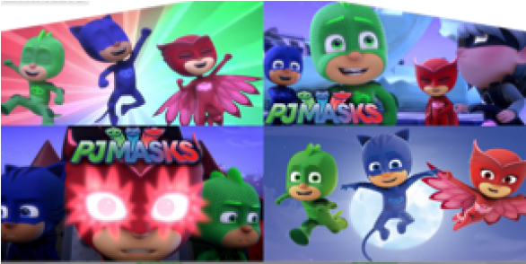 Pj Masks Moon Edible Frosting Cake Topper 1/4 Sheet* (585x650), Png Download