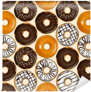 Seamless Pattern Of Donuts - Portefeuille Teo Jasmin Jasmine Diner 627jasdin Poudre (400x400), Png Download