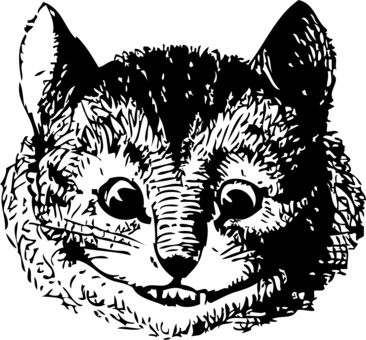 Cheshire Cat Alice's Adventures In Wonderland White - Alice In Wonderland Original Illustrations Cheshire (366x340), Png Download