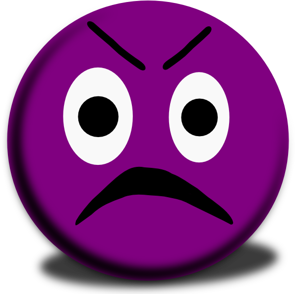 Purple Angry Face Emoji (594x598), Png Download