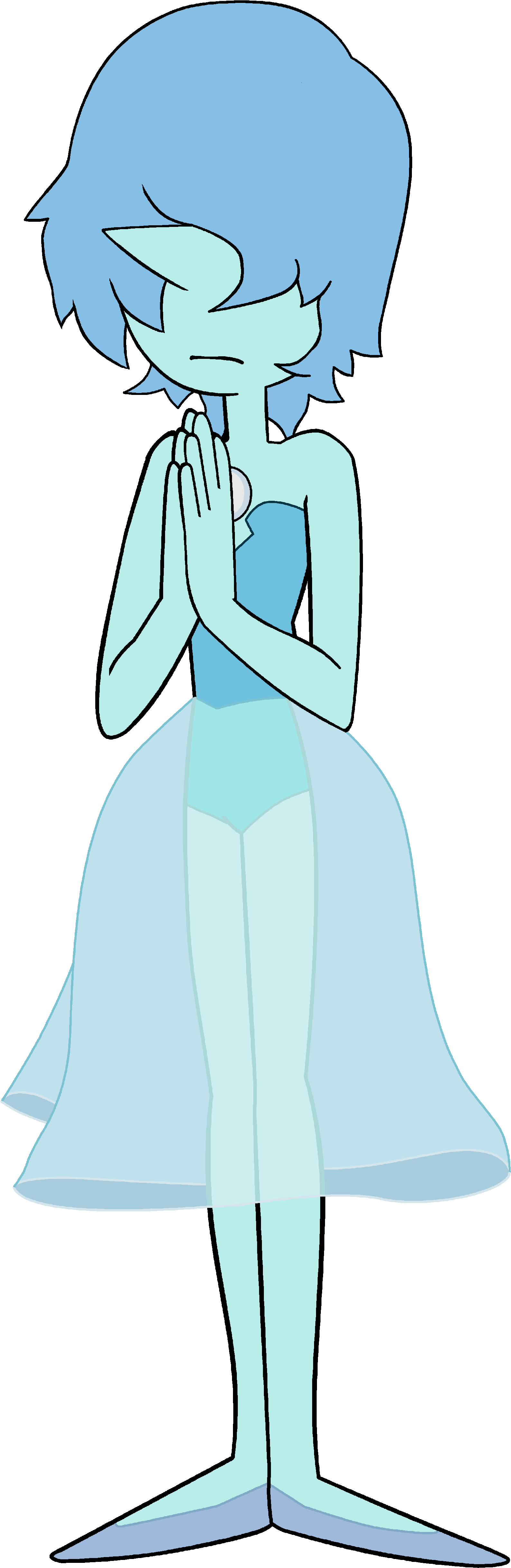 Blue-pearl - Steven Universe Blue Pearl Outfits (1858x5250), Png Download