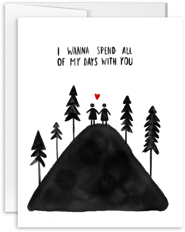 Spend All Of My Days Greeting Card Watercolor Same - Christmas Tree (600x600), Png Download