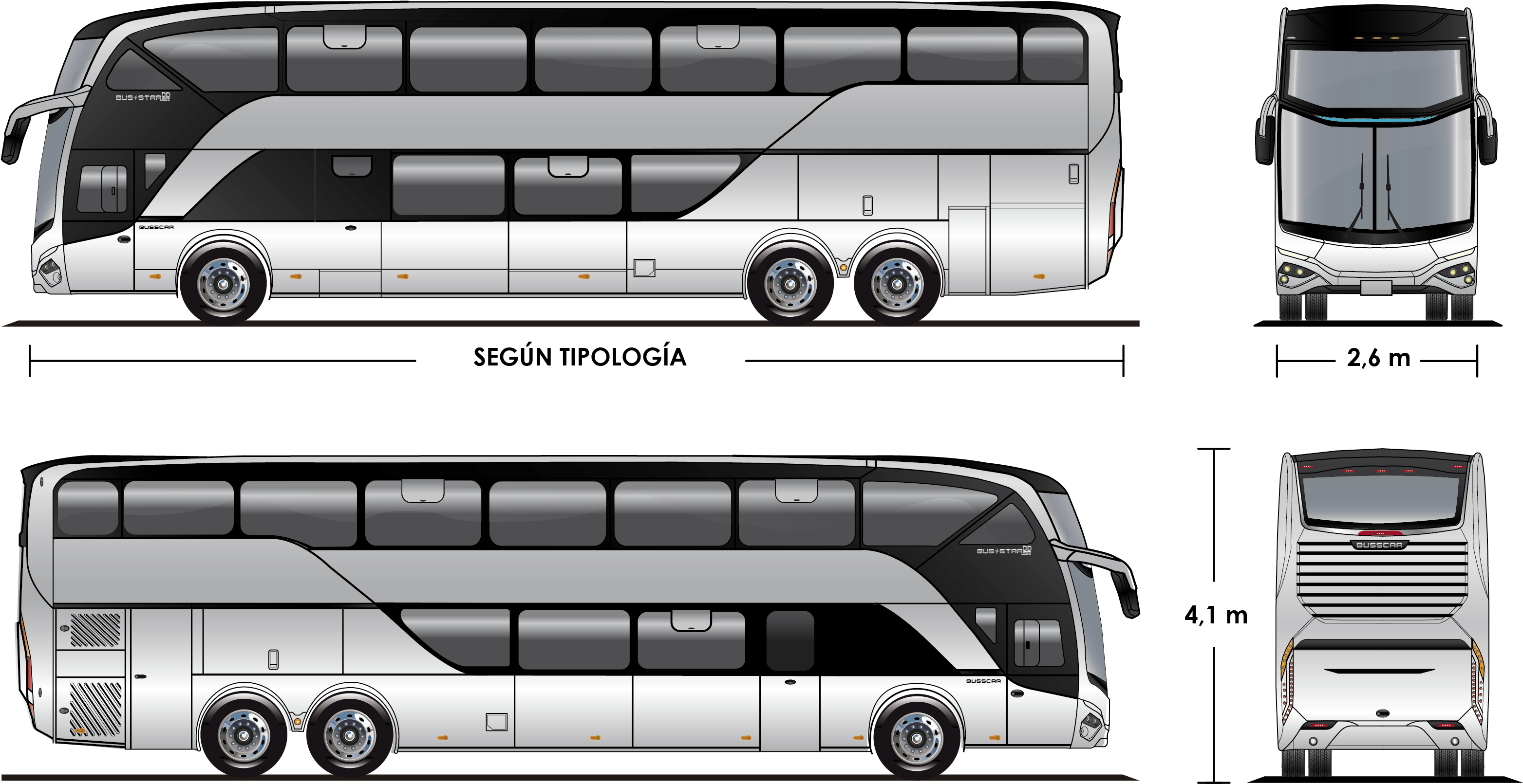Busscar De Colombia S - Marcopolo Paradiso 1800 Dd Blueprint (3300x1842), Png Download