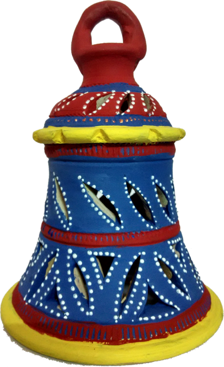 Designer Earthen Medium Bell Lantern, Handmade - Lantern (440x720), Png Download