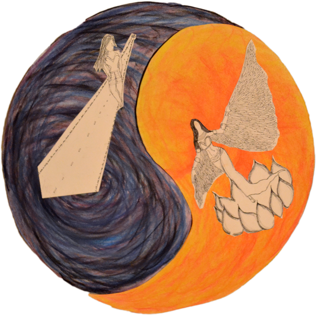 Past Art Yin Yang Graphic Library Download - Carving (1613x1075), Png Download