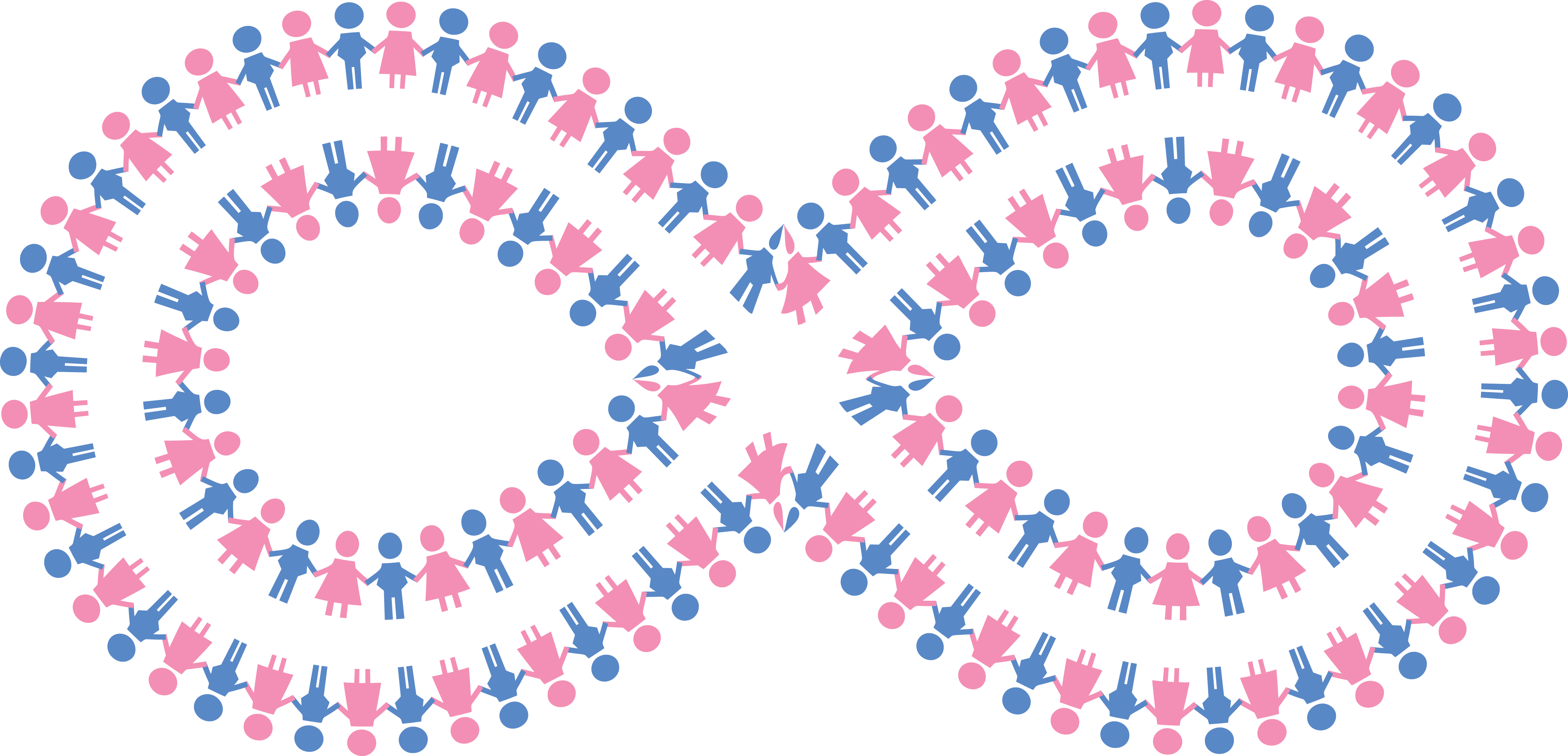 Free Clipart Of A Pink And Blue Infinity Symbol - Clip Art Male Female Symbol (4000x1928), Png Download