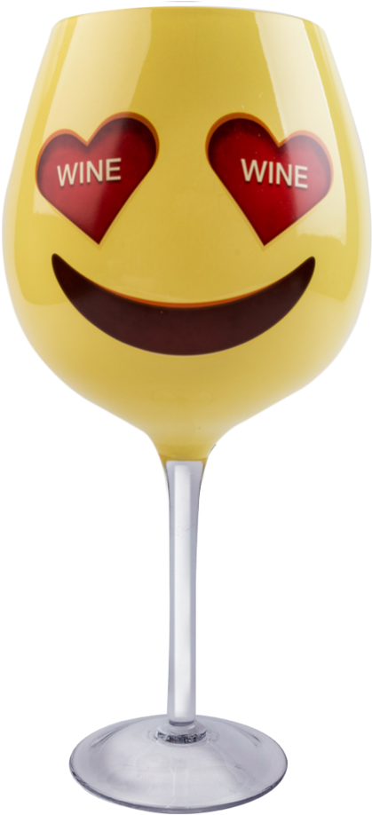 Emoji Heart Eyes Xl Wine Glass - Wine Glass Emoji (1024x1024), Png Download