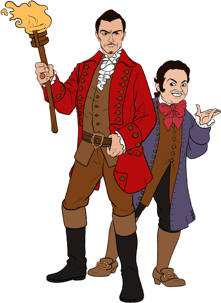 Belle Beast Belle, Beast Dancing Lumiere Cogsworth - Gaston And Lefou Live Action (444x608), Png Download