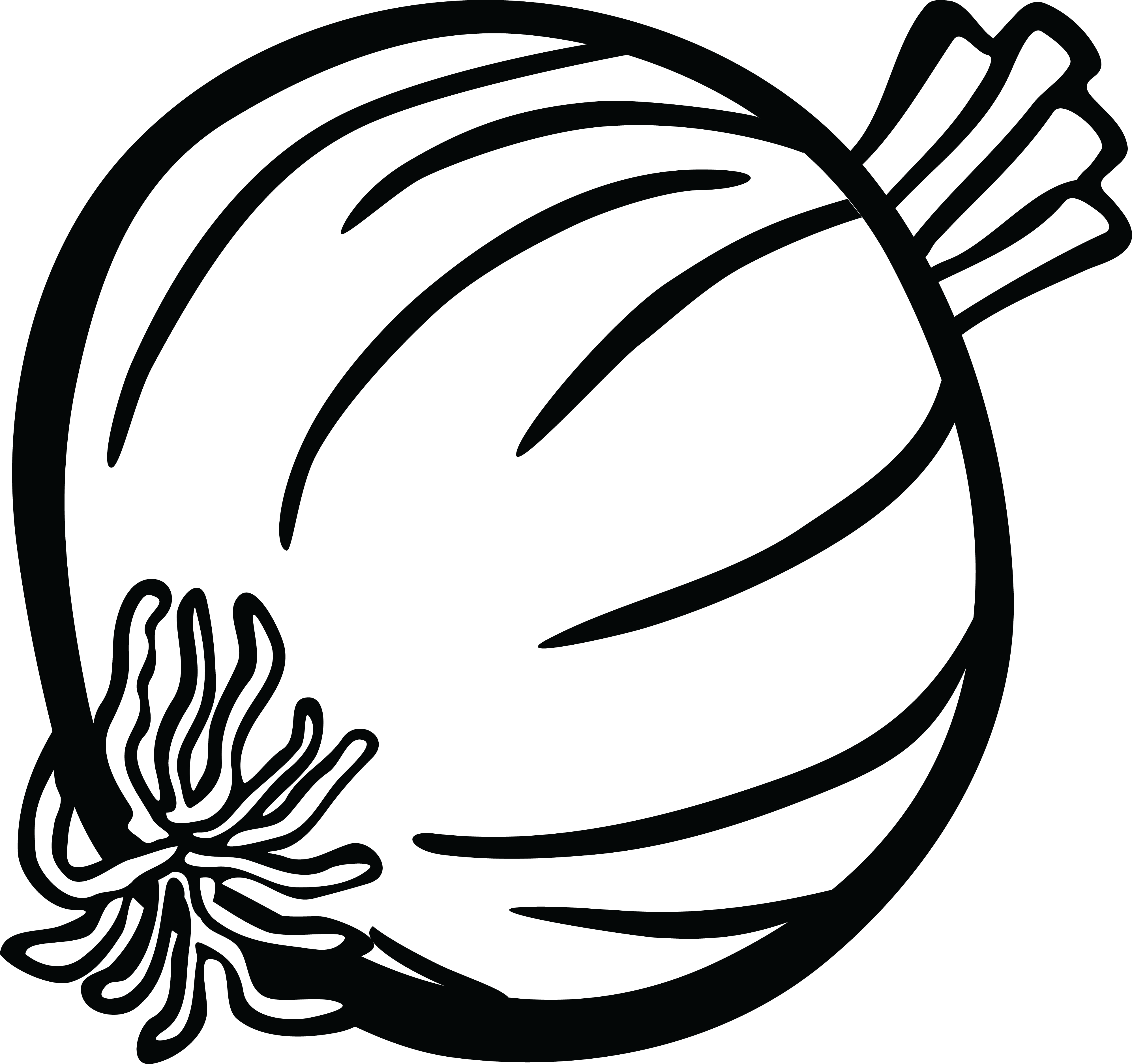 Clip Library Stock Clip Art Free Of An - Onion Black And White (4000x3760), Png Download