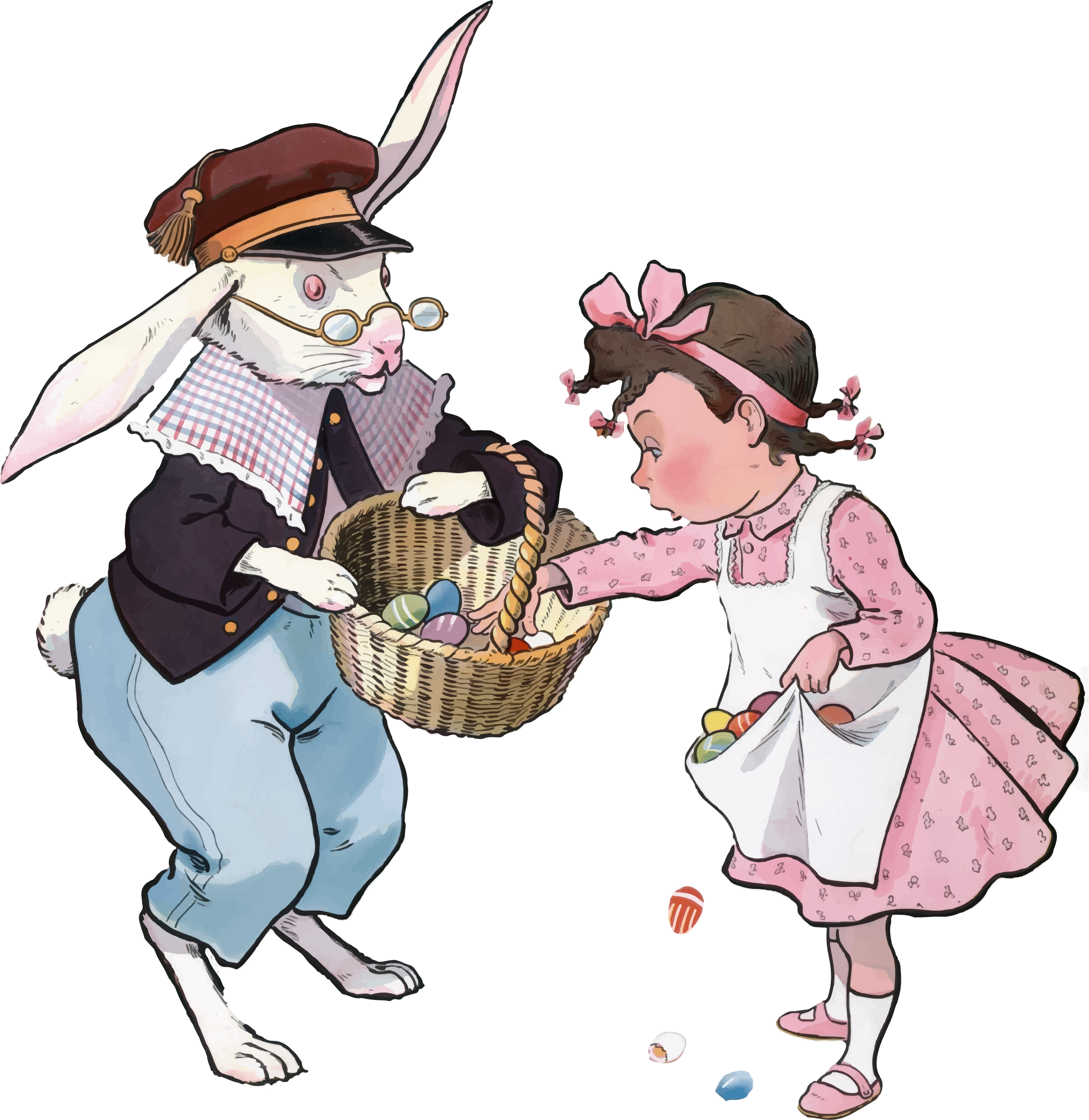Vintage Easter Png Pic - Vintage Bunny Transparent Png (996x1024), Png Download