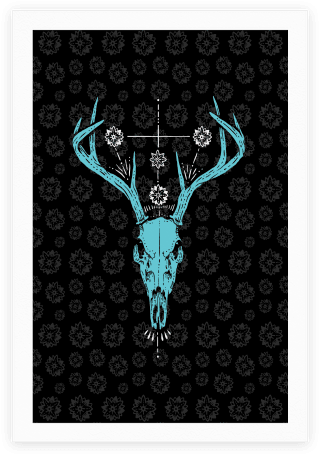 Mystic Skull Poster - Mystic Skull Tote Bag: Funny Tote Bag Ower, Deer Skull, (484x484), Png Download