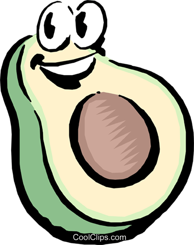 Cartoon Avocado Royalty Free Vector Clip Art Illustration - Avocado Cartoon (380x480), Png Download