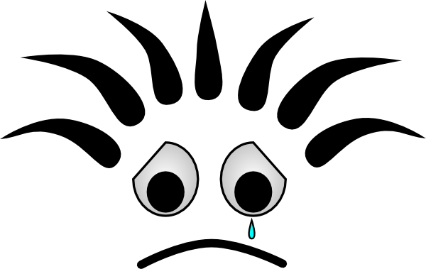 Sadness Clipart Disappointed Face - Sad Cartoon Face Png (600x379), Png Download