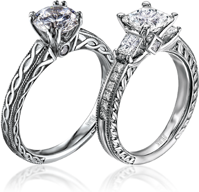 Scott Kay - Infinity Style Women's Engagement Ring Round Cut Cz (480x430), Png Download