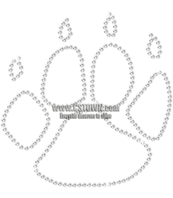 Crystal Dog Paw Print With Claws Rhinestone Motif - Emblem (450x450), Png Download