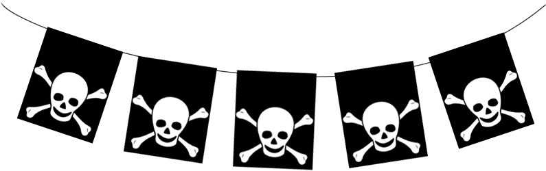 Pirate Flag Png - Clip Art (850x283), Png Download