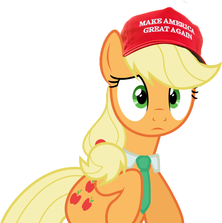 Applejack, Cap, Donald Trump, Edit, Frown, Hat, Make - Applejack Donald Trump (874x913), Png Download