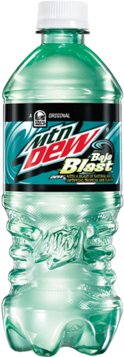 Mountain Dew Soda, Baja Blast - 20 Fl Oz Bottle (500x500), Png Download