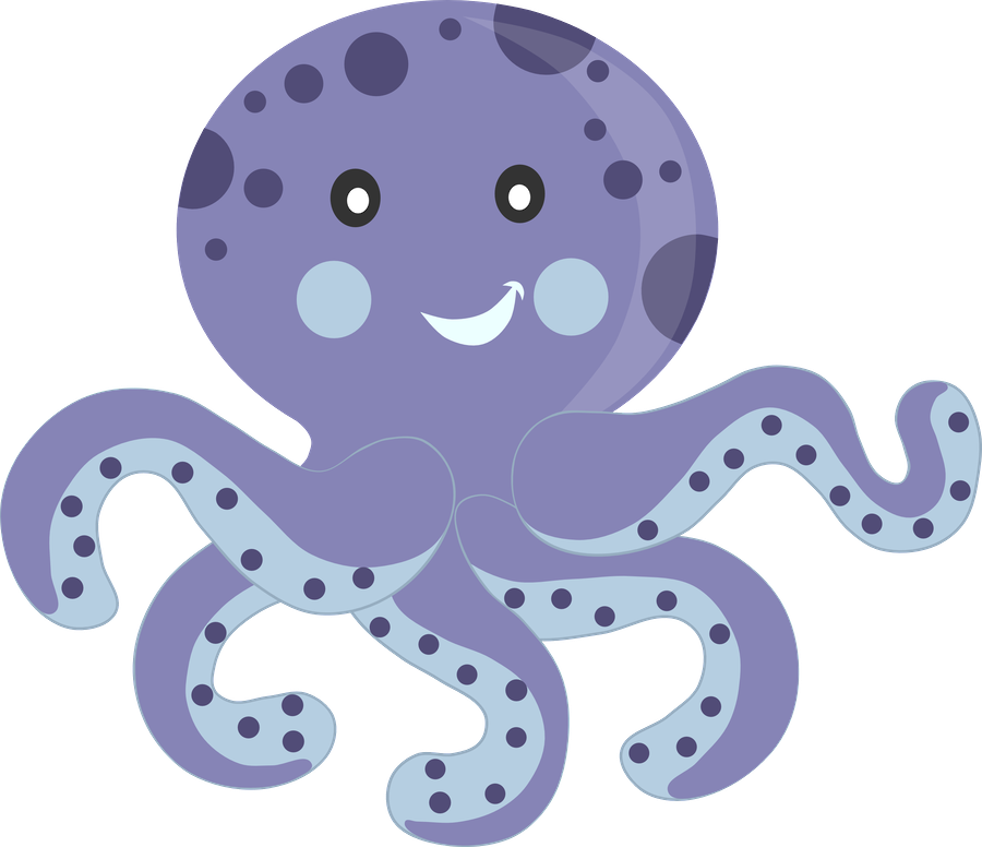 Octopus Clipart Aquatic - Convite Fundo Do Mar Menino (900x776), Png Download