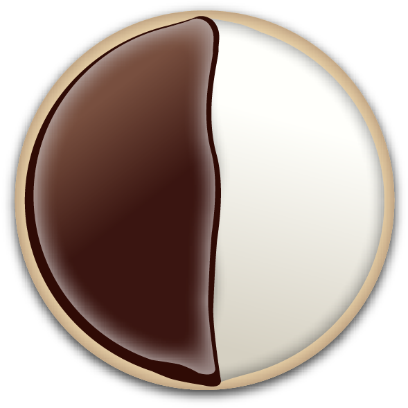 Emoji Round 2 Black And White Cookie - Black And White Cookie (667x667), Png Download