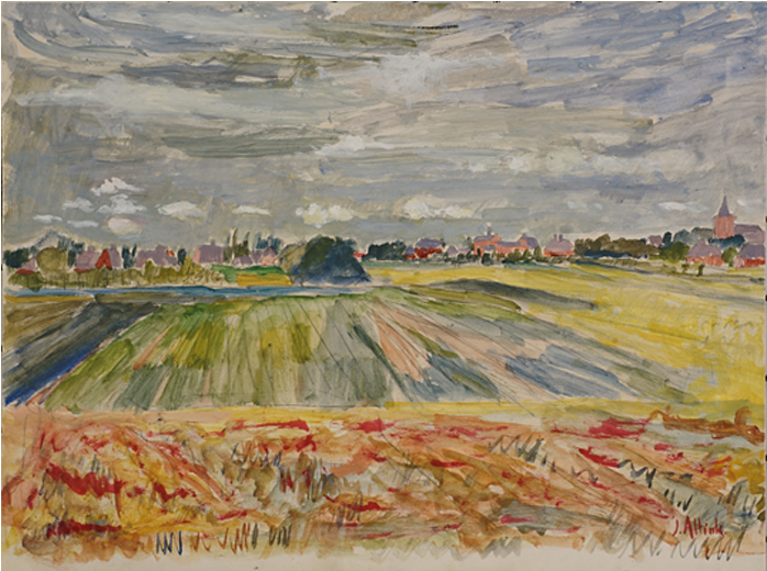 Ploeg Plough In Art - Landscape Painting (697x722), Png Download