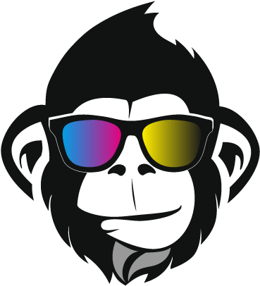 Print Monkey Print Monkey - Monkey Head Png (428x449), Png Download