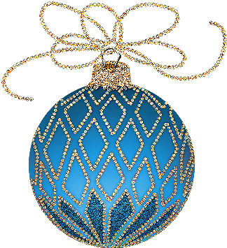 Silver Clipart Christmas Ornament - Blue And Gold Christmas (342x374), Png Download