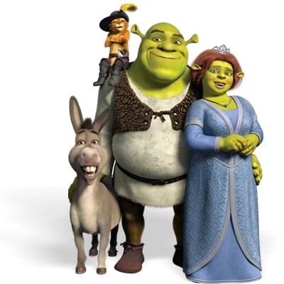 About The Adventure - Shrek Fiona Donkey Puss In Boots (400x400), Png Download